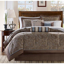 Load image into Gallery viewer, Comforter Bedding Set 12 Piece Bed in Bag Quen Size with Sheet Set Whitman Blue
