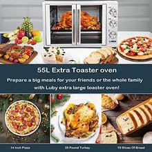 Load image into Gallery viewer, Luby Large Toaster Oven Countertop French Door Designed, 18 Slices, 14'' pizza, 20lb Turkey, Silver
