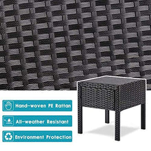 Load image into Gallery viewer, M&amp;W 3 Pieces Patio Sofa Set, PE Wicker Rattan Outdoor Sectional Furniture, 2 Cushioned Chairs and 1 Coffee Table for Lawn Garden Backyard Pool
