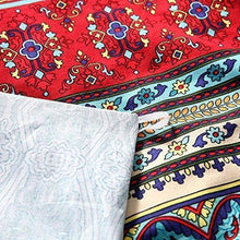 Load image into Gallery viewer, HNNSI Brushed Cotton Bohemian Duvet Cover and Fitted Sheet Sets Queen Size 4 Pieces, Bohemia Exotic Striped Bedding Sets, Boho Comforter Cover Sets,NO Comforter (Fitted Sheet Sets, Queen)
