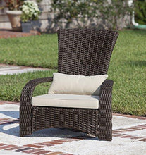 Load image into Gallery viewer, Patio Sense Deluxe Coconino Wicker Chair | All Weather Wicker | Beige Cushion and Lumbar Pillow | Adirondack Style Armchair | For Porch, Lawn, Garden, Backyard, Balcony, Deck, Pool, Indoor, Outdoor |
