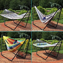 Load image into Gallery viewer, Sunnydaze 550-Pound Capacity Universal Multi-Use Heavy-Duty Steel Hammock Stand, 2 Person, Fits Hammocks 9 to 14 Feet Long, Black
