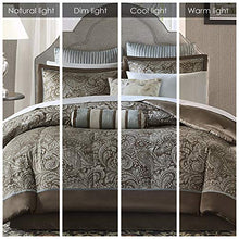 Load image into Gallery viewer, Madison Park Aubrey Duvet Cover King/Cal King Size - Blue, Brown , Paisley Jacquard Duvet Cover Set – 6 Piece – Ultra Soft Microfiber Light Weight Bed Comforter Covers
