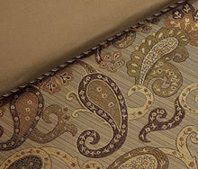 Load image into Gallery viewer, Adelle 7-Piece Paisley Jacquard Embroidered Comforter Bedding Set, Queen Size
