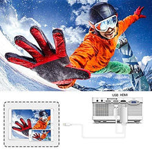 Load image into Gallery viewer, QKK Mini Projector 6500Lumens Portable LCD Projector [100" Projector Screen Included] Full HD 1080P Supported, Compatible with Smartphone, TV Stick, Games, HDMI, AV, Projector for Outdoor Movies
