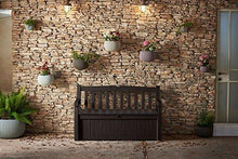 Load image into Gallery viewer, Keter Eden 70 Gallon Storage Bench Deck Box for Patio Furniture, Front Porch Decor and Outdoor Seating – Perfect to Store Garden Tools and Pool Toys,Brown / Brown
