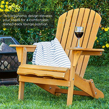 Load image into Gallery viewer, Best Choice Products Folding Wooden Adirondack Lounger Chair Accent Furniture w/Natural Finish, Brown
