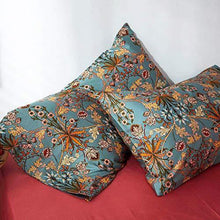 Load image into Gallery viewer, mixinni Vintage Style Garden Flower Duvet Cover Set with Zipper Closure Soft Cotton Flower Pattern on Blue Bedding Quilt Cover Set(Queen,Autumn)
