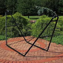 Load image into Gallery viewer, Sunnydaze 550-Pound Capacity Universal Multi-Use Heavy-Duty Steel Hammock Stand, 2 Person, Fits Hammocks 9 to 14 Feet Long, Black
