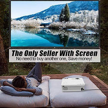 Load image into Gallery viewer, QKK Mini Projector 6500Lumens Portable LCD Projector [100" Projector Screen Included] Full HD 1080P Supported, Compatible with Smartphone, TV Stick, Games, HDMI, AV, Projector for Outdoor Movies
