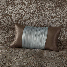 Load image into Gallery viewer, Madison Park Aubrey Duvet Cover King/Cal King Size - Blue, Brown , Paisley Jacquard Duvet Cover Set – 6 Piece – Ultra Soft Microfiber Light Weight Bed Comforter Covers
