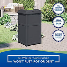 Load image into Gallery viewer, Suncast GH1732C 15.75" x 16" x 31.6" Trashcan Hideaway Outdoor Commercial 33 Gallon 31.6" Resin Garbage Waste Bin with Lid in Cyberspace for Garage
