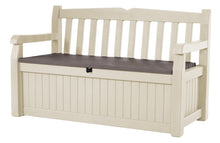 Load image into Gallery viewer, KETER Eden 70 Gallon Storage Bench Deck Box for Patio Furniture, Front Porch Decor and Outdoor Seating – Perfect to Store Garden Tools and Pool Toys
