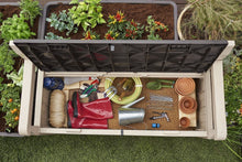Load image into Gallery viewer, KETER Eden 70 Gallon Storage Bench Deck Box for Patio Furniture, Front Porch Decor and Outdoor Seating – Perfect to Store Garden Tools and Pool Toys
