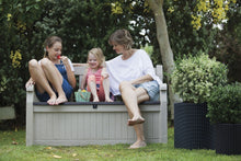 Load image into Gallery viewer, KETER Eden 70 Gallon Storage Bench Deck Box for Patio Furniture, Front Porch Decor and Outdoor Seating – Perfect to Store Garden Tools and Pool Toys
